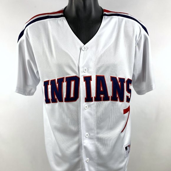 CLEVELAND INDIANS #7 TAYLOR , #24 DORN Sewn Jersey WHITE - Picture 3 of 16